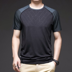 T-shirt extérieur à séchage rapide pour hommes Ice Silk col rond Speed Dry