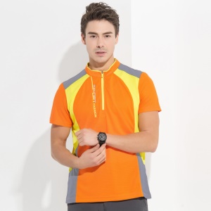 JUNSHENGZHIJIA T-shirt d'extérieur à séchage rapide et respirant col montant