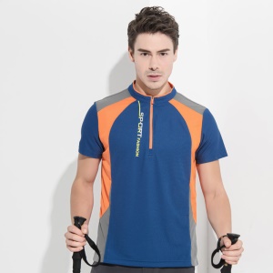 JUNSHENGZHIJIA T-shirt d'extérieur à séchage rapide et respirant col montant
