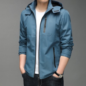 DOULEGAOYANG Sweat d'exterieur coupe-vent  avec capuche pour homme