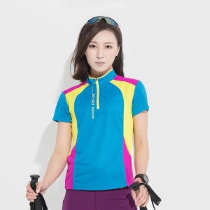 JUNSHENGZHIJIA T-shirt d'extérieur à séchage rapide et respirant col montant