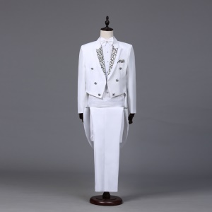 Ensemble  smoking pour hommes avec double rangée de trois boucles et fente au milieu du dos Costume