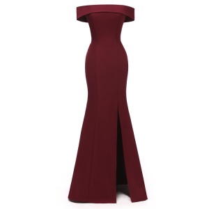 CAIDIENU Robe de soirée en satin d'épaule