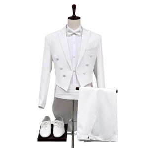 Ensemble smoking pour hommes une seule rangée avec une boucle imitation laine costume