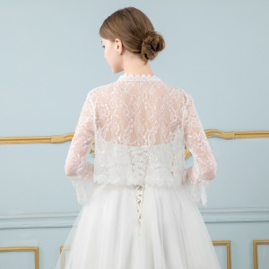 Châle écharpe de mariée dentelle protection solaire épaule