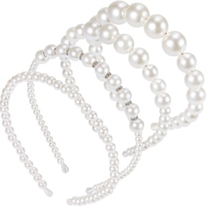 AOHUI Couronne de mariée avec perles