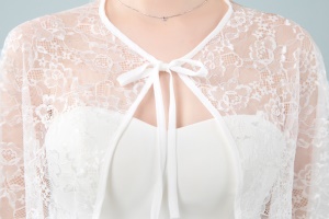 Châle écharpe de mariée mince dentelle