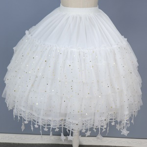 Jupe ajustable en mousseline de soie riche et dentelle