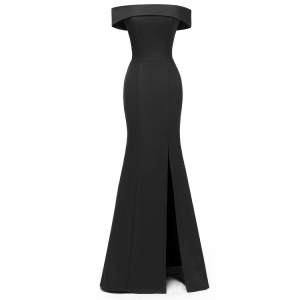 CAIDIENU Robe de soirée en satin d'épaule