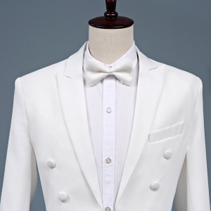 Ensemble smoking pour hommes une seule rangée avec une boucle imitation laine costume