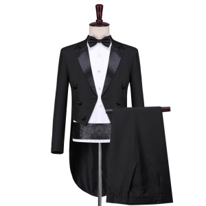 JINEN Ensemble  smoking pour hommes avec une boucle et une fente au milieu du dos Costume
