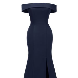 CAIDIENU Robe de soirée en satin d'épaule