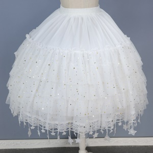 Jupe ajustable en mousseline de soie riche et dentelle