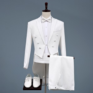 Ensemble smoking pour hommes une seule rangée avec une boucle imitation laine costume