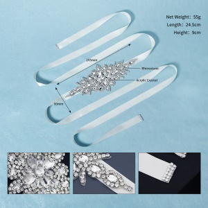 XY ceinture de mariée imitation cristal soie