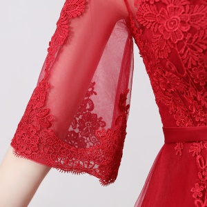 YANYUAN Robe de soirée pour femmes en tricot rouge
