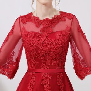 YANYUAN Robe de soirée pour femmes en tricot rouge