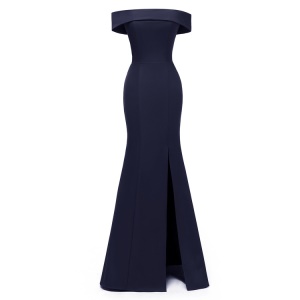 CAIDIENU Robe de soirée en satin d'épaule