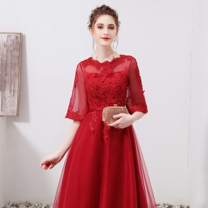 YANYUAN Robe de soirée pour femmes en tricot rouge