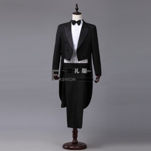 Ensemble  smoking pour hommes avec double rangée de trois boucles et fente au milieu du dos Costume