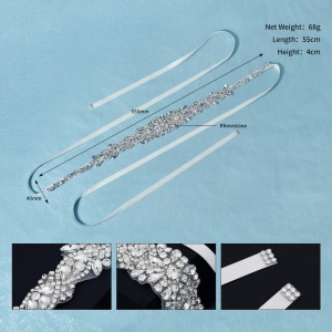 XY ceinture de mariée avec strass incrusté de soie