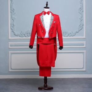 Ensemble  smoking pour hommes avec double rangée de trois boucles et fente au milieu du dos Costume