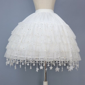 Jupe ajustable en mousseline de soie riche et dentelle