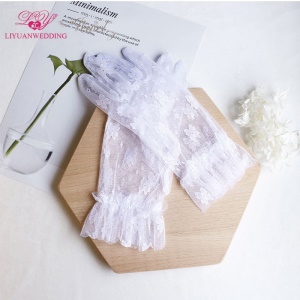 Liyuanwedding Gants de mariage en dentelle dentelle