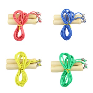 SHENLI Corde à sauter avec poignée en bois ressort colle/fil