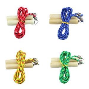 SHENLI Corde à sauter avec poignée en bois ressort colle/fil