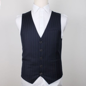 Gilet de costume homme en laine rayé  boutonnage simple