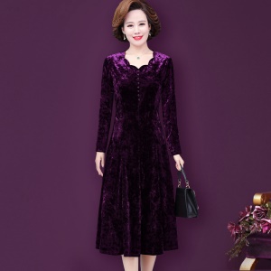 robe pour femme âgée Robe manches longues col V