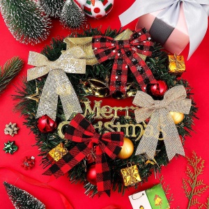 JUNXIA noeud papillon décoration de Noël imitation lin