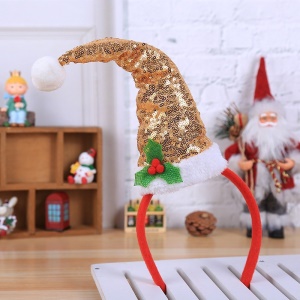 JINMINGGUAN chapeau de Noël cerceau paillettes perles pour la décoration de Noël