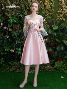 Robe de demoiselle d'honneur en dentelle de satin mariage