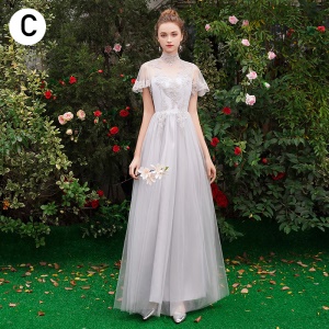 MEIXUELAI Robe de demoiselle d'honneur  en mousseline de soie mariage