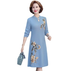 robe pour femme âgée Robe manches longues imprimé
