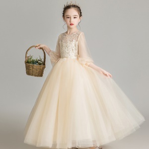 Robe de demoiselle d'honneur zip filet dentelle