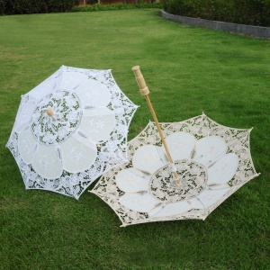 FEIFAN parapluie décoratif en dentelle mini bois décoration pour fêtes et evenements