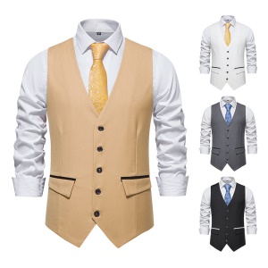 Gilet de costume  homme col V simple boutonnage