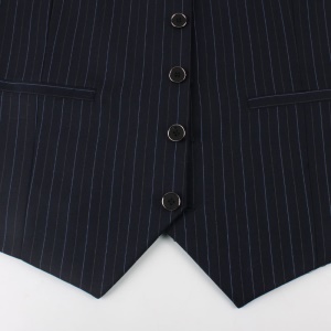 Gilet de costume homme en laine rayé  boutonnage simple