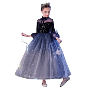 Robe de demoiselle d'honneur avec paillettes filé filet