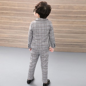 TONGBOXIAOYU Costume enfant  3 pièces à carreaux et une boucle
