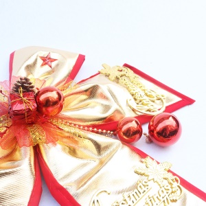 XUEQI ruban noeud en tissu brillant doré décorations de Noël