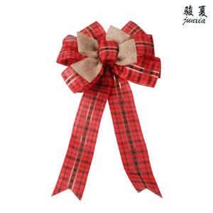 JUNXIA noeud papillon décoration de Noël imitation lin