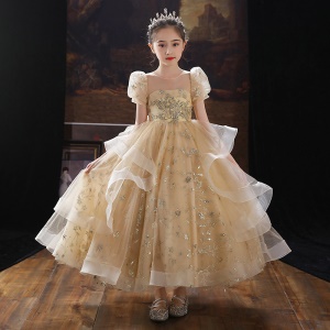 Robe de demoiselle d'honneur avec paillettes filé filet