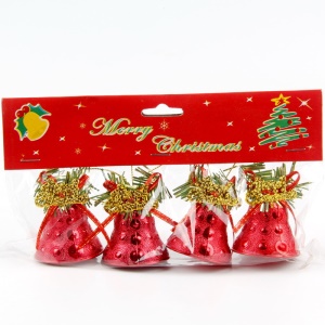PINJIAN cloche de Noël pendentif en plastique plaqué accessoire