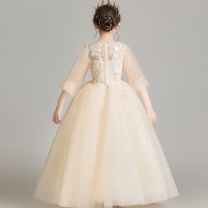 Robe de demoiselle d'honneur zip filet dentelle
