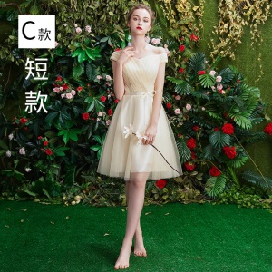 MEIXUELAI robe de demoiselle d'honneur jupe courte en satin et dentelle