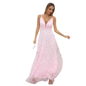 Robe femme avec bretelles dentelle col en V